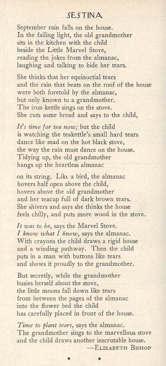 phillipcrymble's tweet photo. A poem for the equinox by Elizabeth Bishop as it first appeared in The New Yorker 70 years ago this month. This one hits a little different if you've spent time in Bishop's childhood home. https://t.co/cz2vnjkU3Q