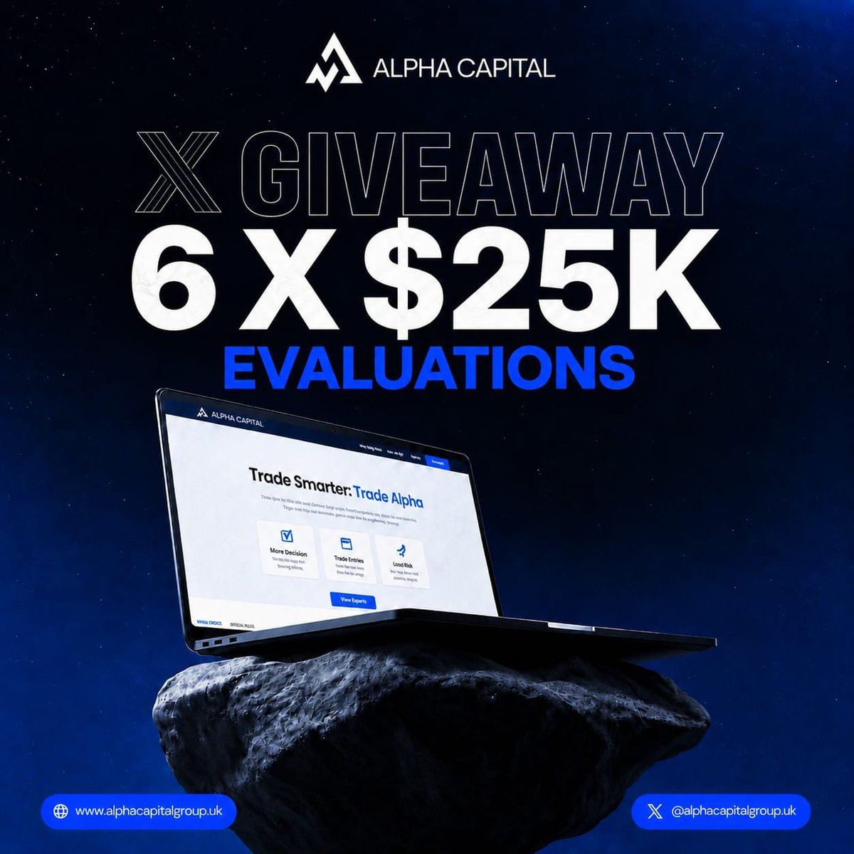 PropFirmSight's tweet photo. 6 × $25,000 Challenges Giveaway!
In partnership with Alpha Capital Groups;

- Follow: @PropFirmSight @NovaXTrade @AlphaCapitalUK @KrixxBanks 
- Like, Repost &amp; Tag 3 traders
- Register Here: https://t.co/xGmkPtdwEr

 Trade with Alpha Capital 💙
(Winners will be picked soon) https://t.co/Vgr7rOLoFn