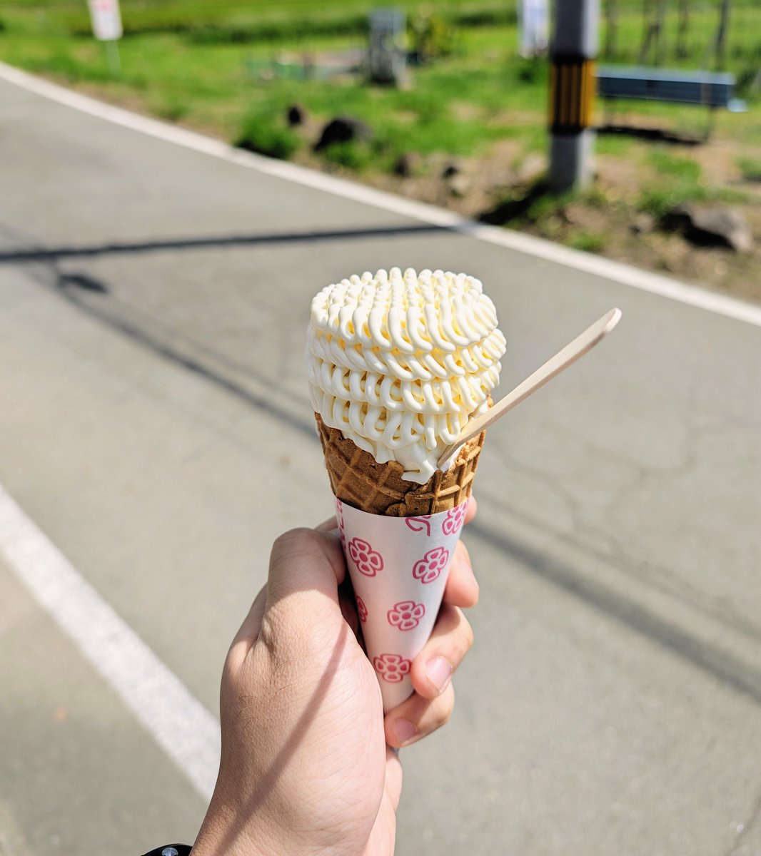 chimneyromeo's tweet photo. ソフトクリームだけど、知る限りのソフトクリームの見た目ではないな🍦 https://t.co/HxoJauikM9