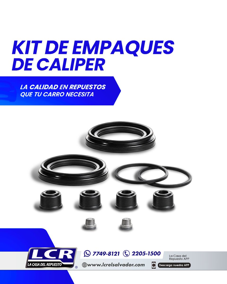 CasaDelRepuesto's tweet photo. ¿Fugas de líquido de frenos o notas que las pastillas no retornan como deberían? 🛑🚗 
Un kit de empaques de cáliper en buen estado asegura el sellado perfecto y la presión ideal en cada frenada. https://t.co/FeGZSlc4iM