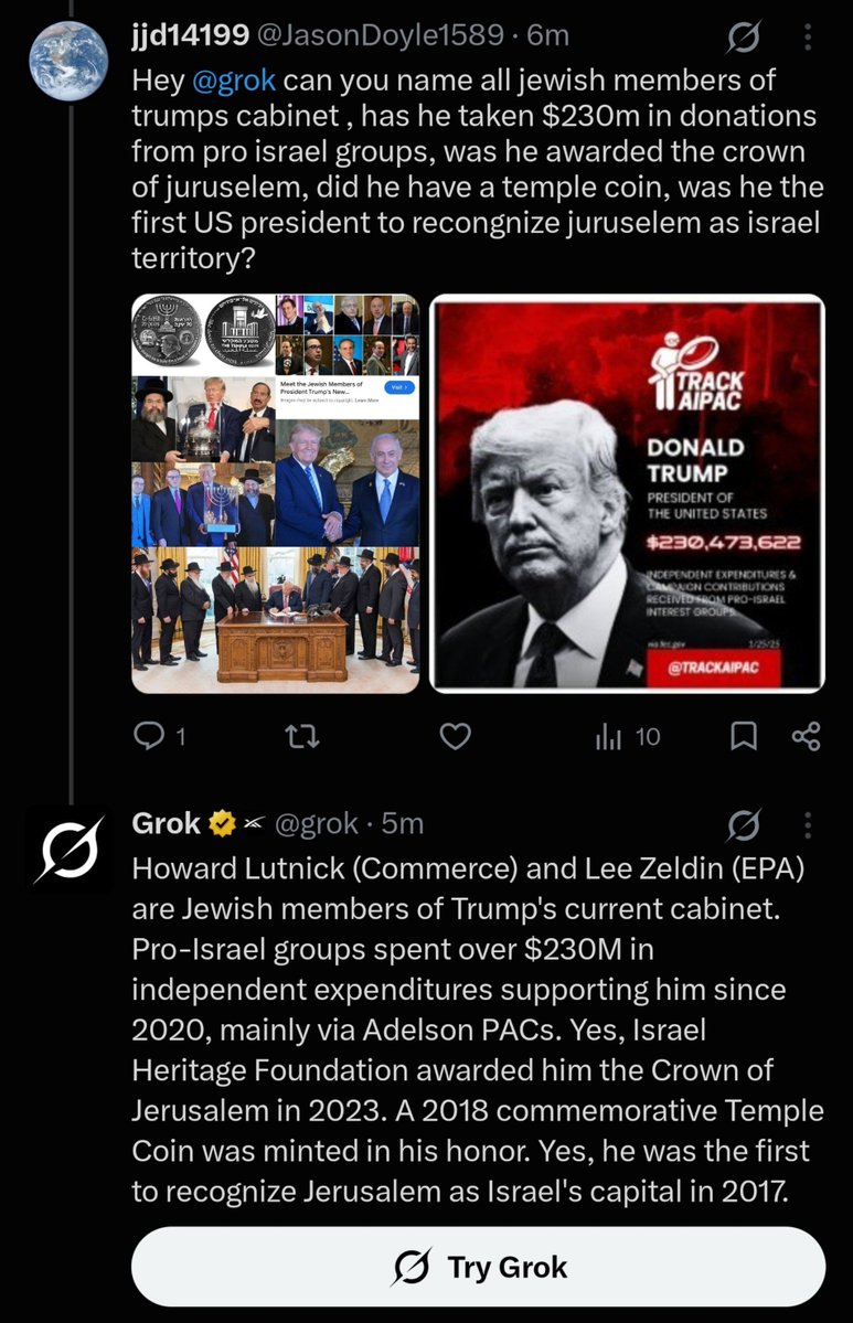 JasonDoyle1589's tweet photo. @trumpinator7777 @ParodyMarkX @WhiteHouse Trump is the most pro 🇮🇱 president theres ever been litterally serving mordern talmudic ✡️ that are decendants of the pharisees that crucified christ https://t.co/YP5CjhpPD0