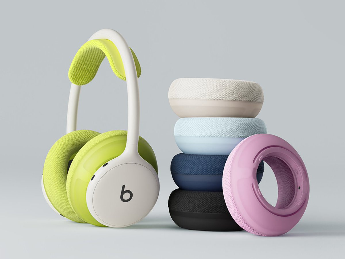 ApplesClubs's tweet photo. Apple has launched the new Beats 360 Over-Ear Headphones for $349.99 🎧

• Available in Black, Cloud, Pink, and Sky (+ Volt & Navy cushion kits)
• Interchangeable Performance Knit & UltraPlush cushions
• New acoustic architecture — up to 1.75x more ANC & 12dB more output than Studio Pro
• Transparency mode + Adaptive EQ
• Up to 32 hours of battery life, 5-min Fast Fuel = 1 hr playback
• IPX4 sweat/water resistance
• Personalized Spatial Audio with dynamic head tracking
• One-touch pairing on iOS & Android

Available now, ships to 100+ countries 🚀