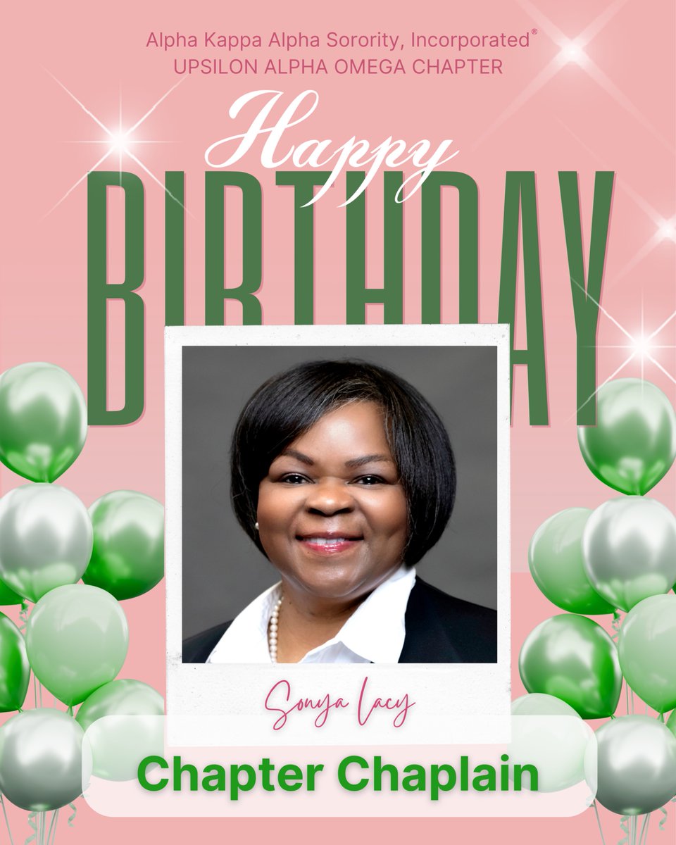 AKAinGwinnett's tweet photo. Happy Birthday to our Chapter Chaplain, Sonya Lacy! Enjoy your special day! 🩷💚 #AKA1908 #AKAChampion #UAOIGNITE https://t.co/g5tXb9xAxM