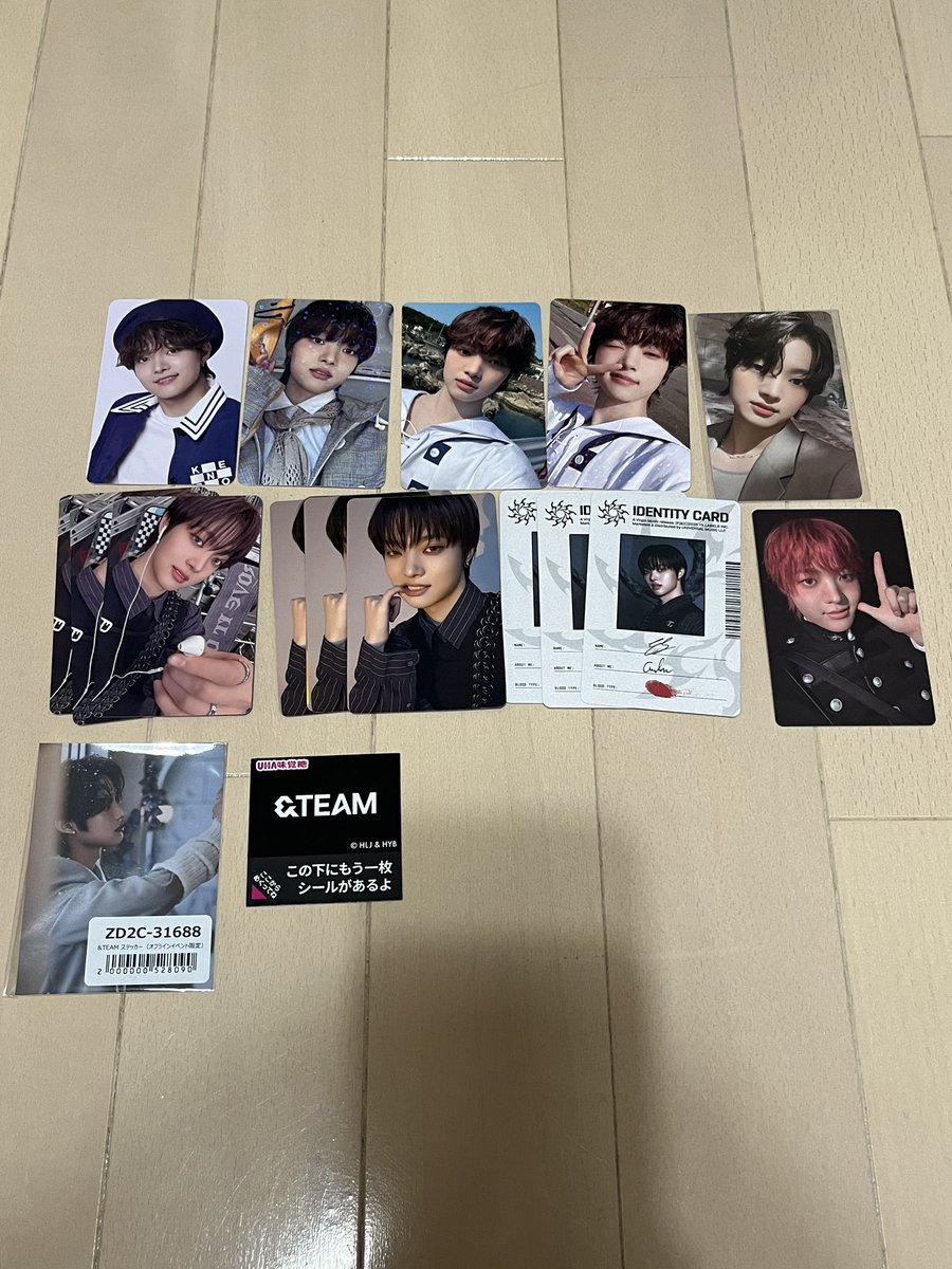 puu_nr's tweet photo. &amp;TEAM Mark on Me  トレカ 交換
過去 トレカ

【譲】EJ ウィジュ

【求】買取 or 未使用シリアル

お取引方法は要相談

買取の場合はご希望金額
シリアルの場合は枚数をあわせて
ご連絡いただけますと幸いです🙇‍♀️

お気軽にお声がけください！

#andTEAM交換 #andTEAM_交換 https://t.co/xrQRHTYciQ