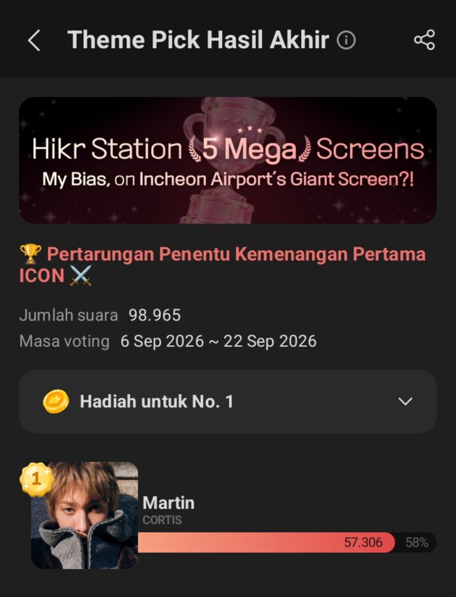 martinzhi_'s tweet photo. MARTIN WINS TOP 1 ON CHOEAEDOL AND CORTIS ALSO WON BEST GROUP NOMINATION IN ROUND 1 YEEAYYYYY thankyiu for your goodness, God 🥹

LESGOOOO COERRRR Vote for CORTIS in Round 2 on MTV’s IG Story!! Let’s get thissss https://t.co/kQYztEF1nN