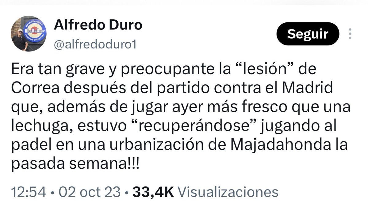 Reycholosimeone's tweet photo. De bufandero sabes tú un rato, enfermo. Que pusiste en duda la lesión de Correa tras el entradón de Bellingham en un derbi. https://t.co/t4ffl2beDB