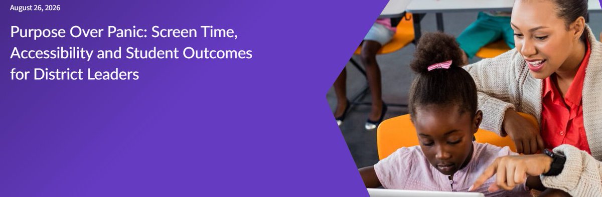 CoSN's tweet photo. Screen time policy shouldn't be reactive. @CAST_UDL 's latest resource gives district leaders a clear-eyed framework for screen time policy — one that protects accessibility instead of sacrificing https://t.co/VeoHUwHuLd
#EdTech #K12 #UDL #Accessibility #EdLeadership #ScreenTime https://t.co/FjqX9MZ6Ap
