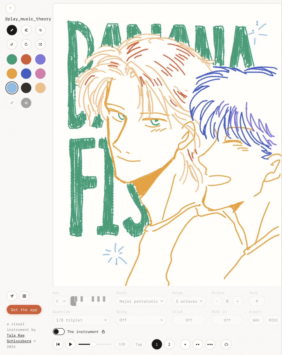 mikan_hsn's tweet photo. 描いた絵が音楽になるのをやろうとしたのに寸前で全てが消え去り、これは保健用に写メしてたやつ　聴きたかった…
#BANANAFISH https://t.co/OqFtNhNmpU