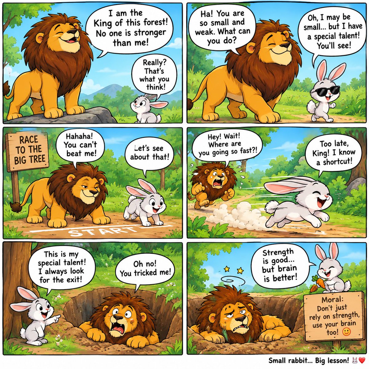 popularpup11831's tweet photo. 🤣🦁 Big roar, tiny brain… and a very clever rabbit! 🐰😂
Never underestimate the little guy with a big plan!
#FunnyAnimals #AnimalComic #LionAndRabbit #FunnyCartoon #CuteAnimals #Comedy https://t.co/vIX0vlTMdf