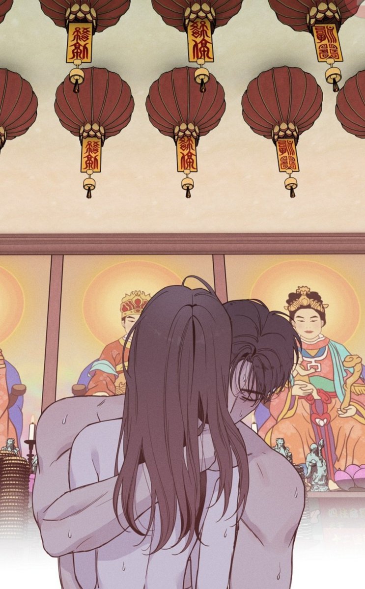 Fflleabbaggg's tweet photo. New manhwa ✨ ✨ 

The shaman ML goes to the island to break the FL's curse, and they sleep together there. Is this his way of helping the FL? By the way, who is that listening to them outside the door, the FL's lover😳YUJU's art style is gorgeous as always♥️ https://t.co/6Thvq6YvPc