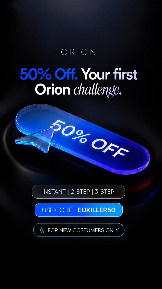Eurusd_killer's tweet photo. 🔥 $50,000 ORION FUNDED GIVEAWAY! 🚨

We’re giving 5 traders a $10,000 funded account EACH! 💰🏆

🎯 HOW TO ENTER:
✅ Follow @OrionAffiliates
✅ Follow @orionfundedcom
✅ Follow @eurusd_killer
❤️ Like & Repost this post
👥 Tag 3 trading friends below

🏆 5 WINNERS — $10,000 EACH!
💰 $50,000 TOTAL IN FUNDED ACCOUNTS!

Don’t miss your chance to get funded! 🚀🔥

✅ Also Follow
@Auwalmasterr | @MUSTEE_FX1 
@BouterFx | @muhdsmc @Aeroonfx 

Let’s make some noise, traders! 💙🚀