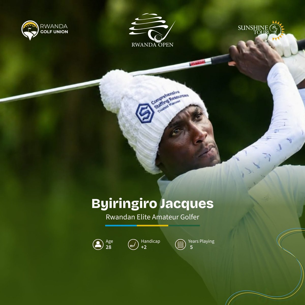 RwandaGolf's tweet photo. 🇷🇼 REPRESENTING RWANDA

Meet Byiringiro Jacques, one of Rwanda’s professional golfers set to compete at the #RwandaOpen2026, sanctioned by the @Sunshine_Tour 

📍 Kigali Golf Club
📅 24–27 September

Come support Jacques and our Rwandan golfers! 🇷🇼 https://t.co/3sT0dw7ffK