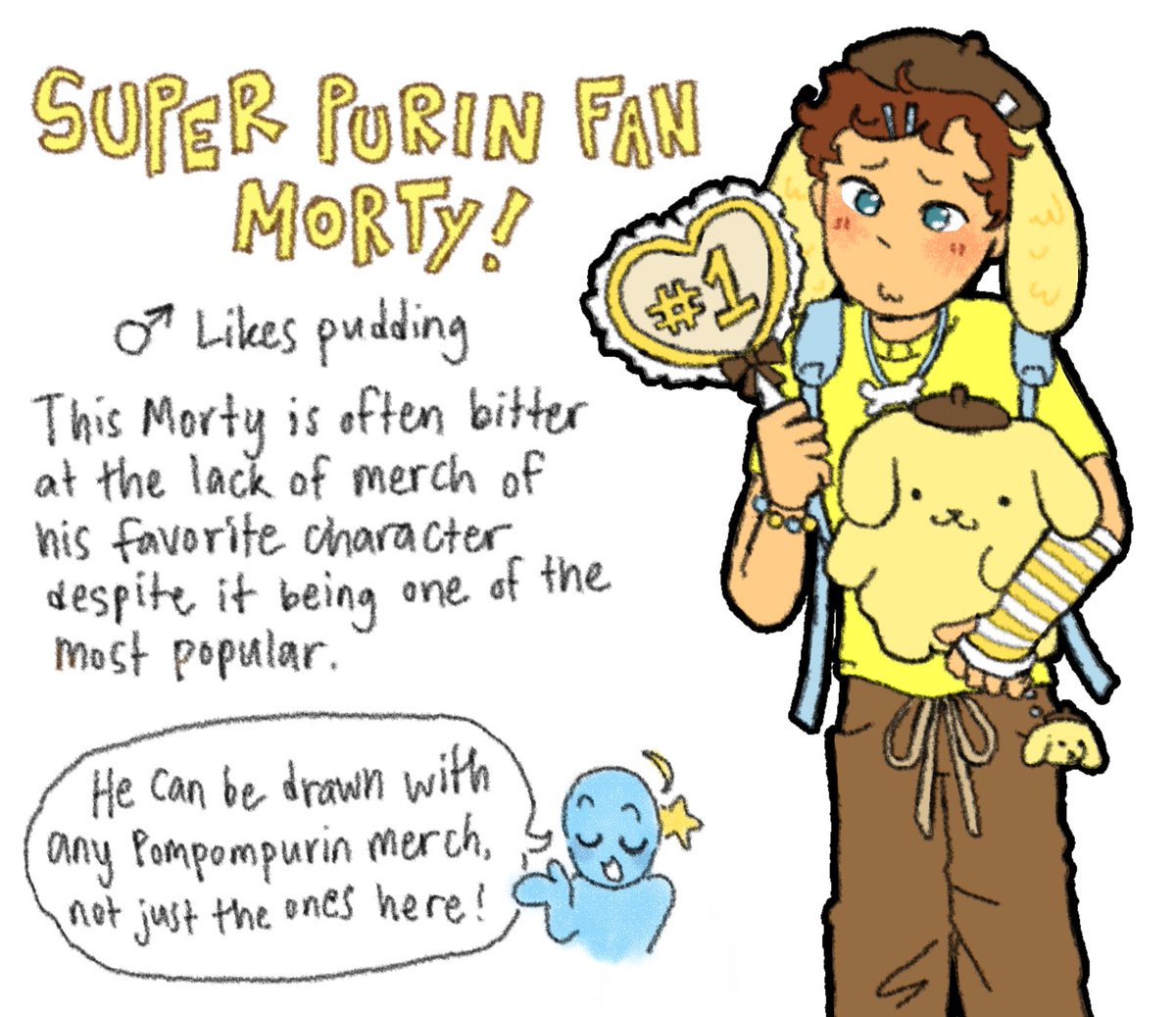 rickortydadson's tweet photo. did anyone miss my darling pompompurin fan morty he will do Anything for a new keychain

#rickorty https://t.co/xLPK8izWPg