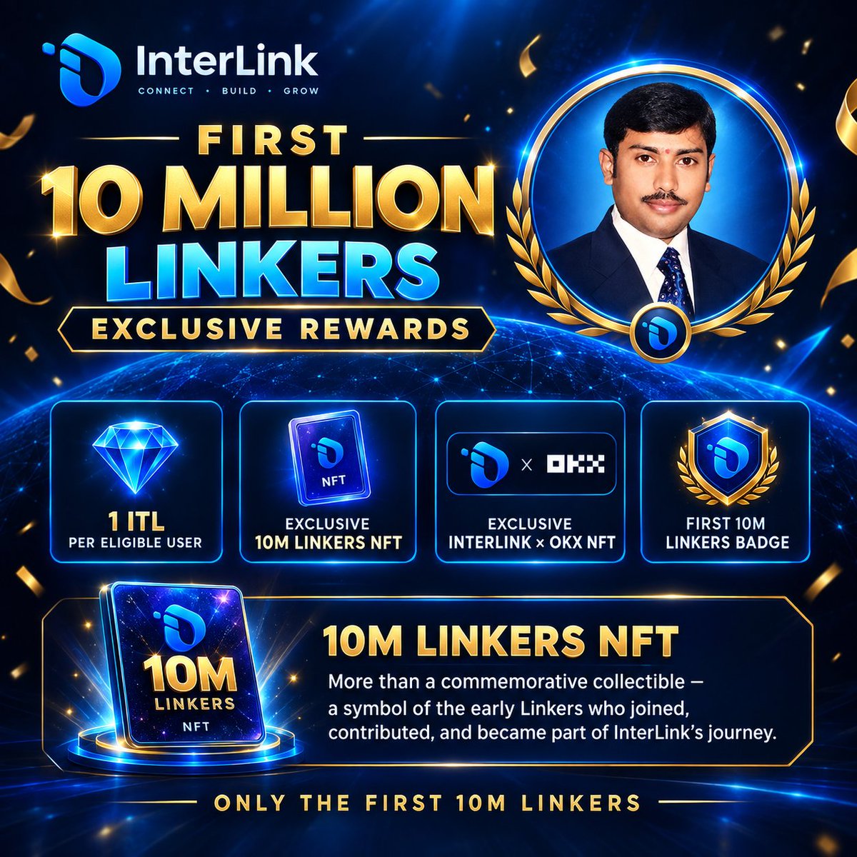 DosapatiSa93294's tweet photo. To thank the community for being part of the First 10 Million Linkers, InterLink has prepared a special collection of rewards created exclusively for this historic milestone.
These rewards are more than just gifts.
#ITL #Inerlink #ITLG https://t.co/bG2ugEr93g
