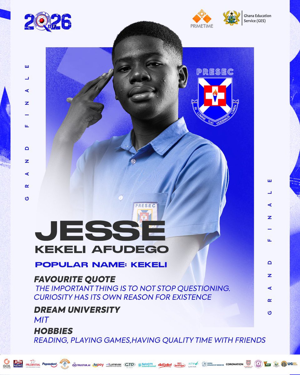 knustgazette's tweet photo. [RISING OF A STAR];

Jesse Kekeli Afudego, a recent NSMQ champion from Presbyterian Boys’ Secondary School (PRESEC), has secured admission to Ashesi University to pursue Electrical Engineering. 🧠⚡️

#KNUSTGazetteBulletin https://t.co/f79WhKDWi0