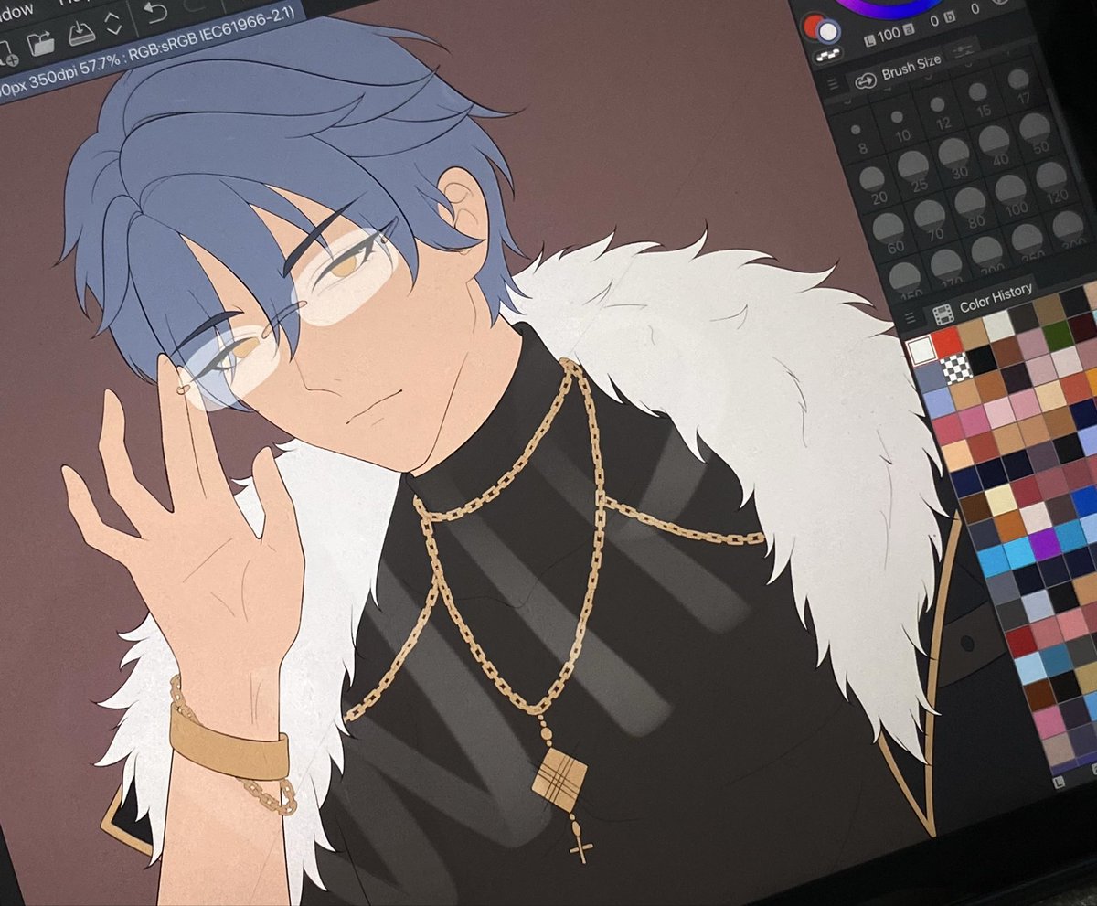 saintlorine's tweet photo. night wip is coming, a frameless one looks good on him🤭

#wip #oc #vgen https://t.co/zZuqy2A2V5