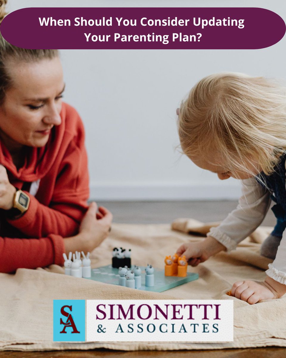 Simlawgroup's tweet photo. Parenting plans may need updates as children grow and family circumstances change. Changes in schedules, work, or living arrangements may require adjustments. 

https://t.co/z5tKwOXamR 

#FamilyLaw #CoParenting https://t.co/7u5iz5CQRg