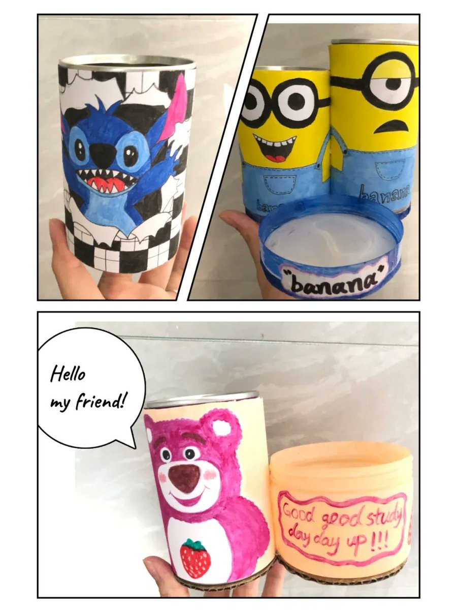 BabyNemo10's tweet photo. Turn an old tin can into a cute pencil holder! It’s a quick upcycle that saves money and reduces waste. https://t.co/BWhjPKbtBC