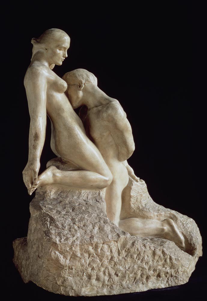 pidoelsilencio's tweet photo. pensando en esta escultura de Rodin que se llama L'Éternelle Idole https://t.co/RzTrAAnWFR