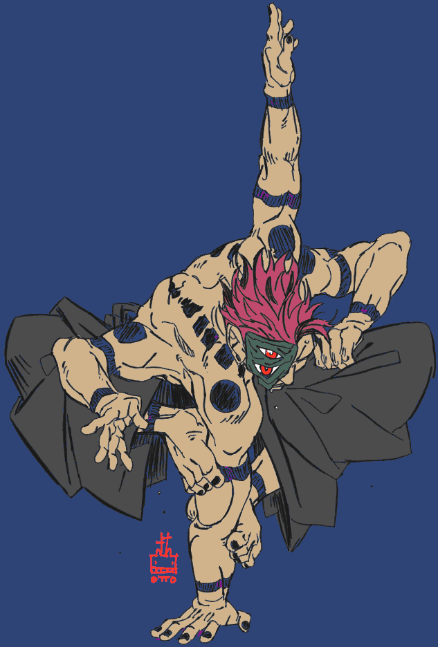 orcatana's tweet photo. one of my fav drawings of sukuna from 2024 https://t.co/FSC28WbAbp