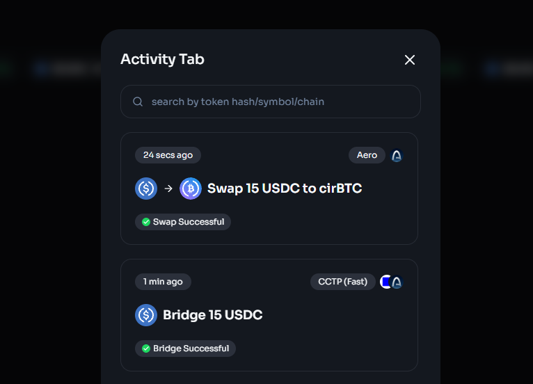 xdneyz's tweet photo. First swap with cirBTC on Tower

New asset, same smooth execution

Feels good to see more Circle-native liquidity coming to @TowerExchange  and Arc

Slowly but surely the liquidity layer is getting deeper https://t.co/bIewlHT2cW