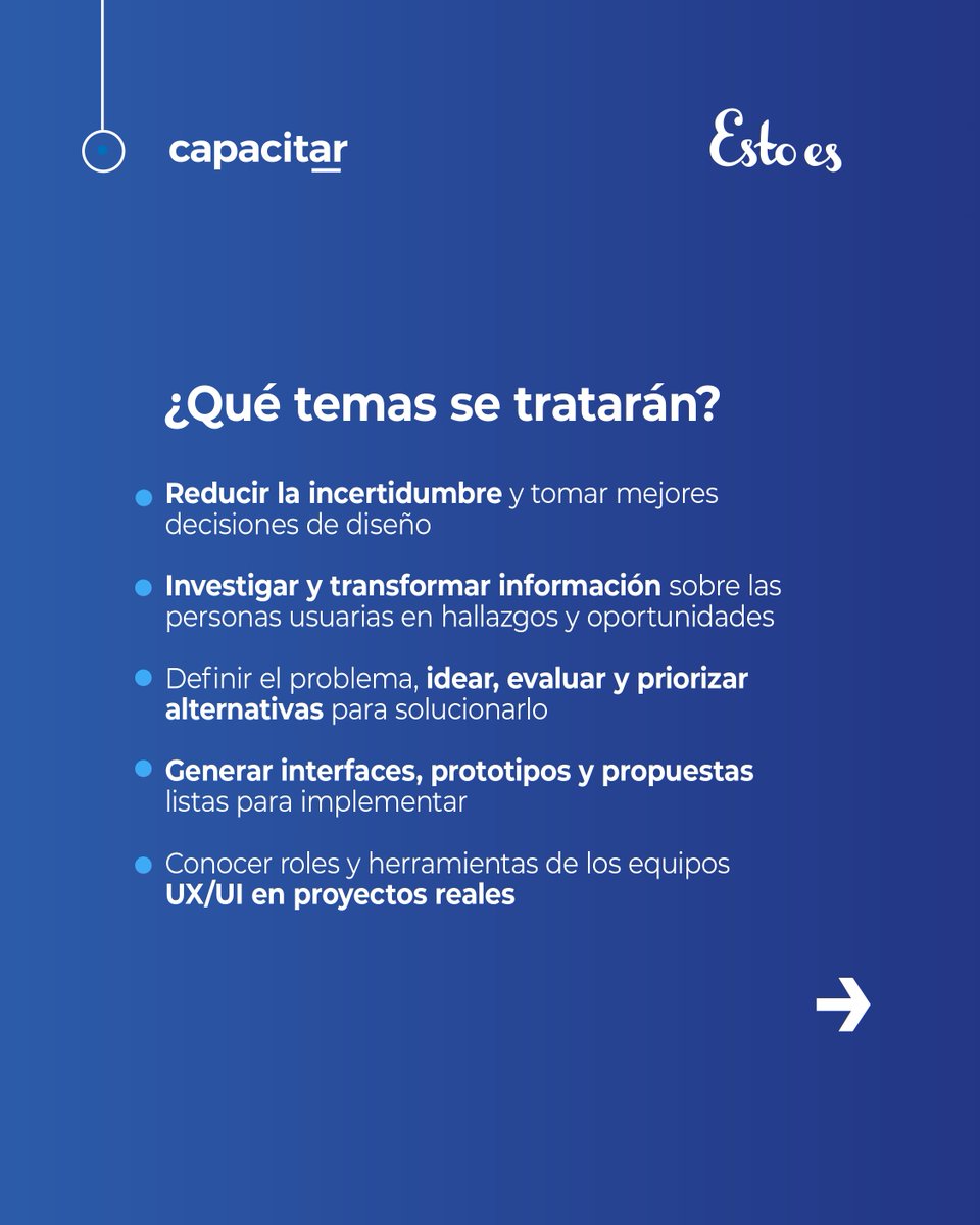 capacitar_'s tweet photo. ¿Querés convertir problemas reales en soluciones digitales útiles?
Sumate webinar de Capacitar junto a Esto Es.
30/9 | 11 h
Virtual, sincrónico y sin costo.
Inscribite acá https://t.co/VXE55UXB6d https://t.co/h55Yk0HMLT