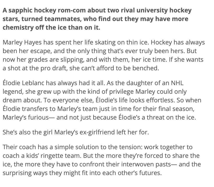 ChillyWeirdo's tweet photo. I know a lot of people have been waiting for more sapphic books like this: a rivals to lovers sapphic hockey romance! Skating the Line comes out March 2, 2027. https://t.co/CDLEQW9OUq