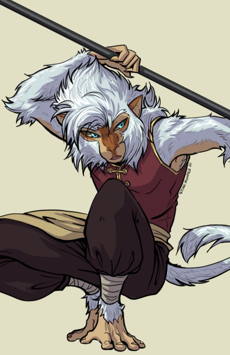 StoneMonkeh's tweet photo. Marshal Liu. This is a redraw of a drawing from back in 2024 (the fourth image.) I wanted a more dynamic pose this time around.
#monkeyOC #stonemonkeh https://t.co/CKod9FD3oz