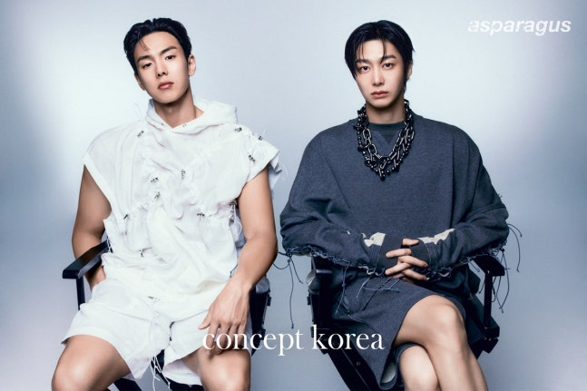 tang__kira's tweet photo. Shownu dan Hyungwon (MONSTA X) menjadi Official Ambassador program 'concept korea' untuk kolaborasi desainer fashion BONBOM &amp; asparagus.

Keduanya juga akan hadir di runway show 2027 S/S Concept Korea di Palais de Tokyo, Paris, pada 1 Oktober 2026.

https://t.co/OLD1JEGpgt https://t.co/10InHM9ep6
