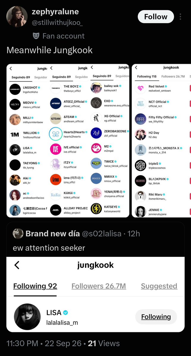 s02lalisa's tweet photo. i got this gyal so pressed it came back to quote me again https://t.co/YU6MkukBRh