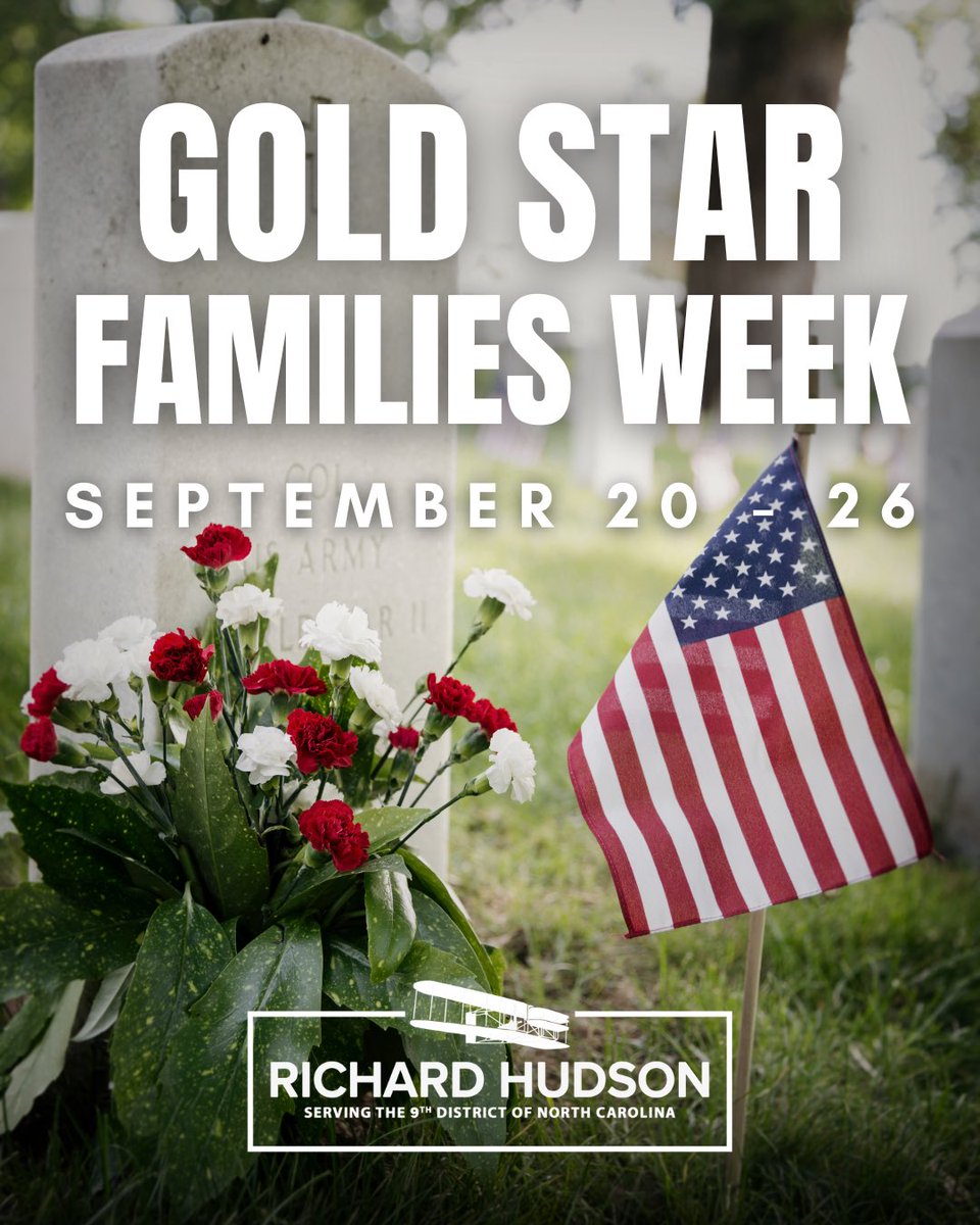 RepRichHudson's tweet photo. This Gold Star Families Week, we remember the families who carry the weight of ultimate sacrifice every day.

I introduced a resolution to formally designate this week as Gold Star Families Week, and I'll keep fighting through my Love Lives On Act to make sure we take care of surviving spouses and families.