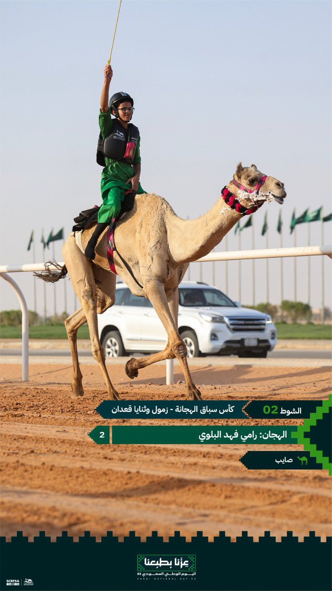 Saif19502296's tweet photo. سباق #اليوم_الوطني_السعودي 🇸🇦

🏆الشوط الثاني كأس زمول وثنايا قعدان
🥈الهجان رامي فهد البلوي
🐪صايب 

#عزنا_بطبعنا
@scrfSA https://t.co/OXC41x9UYy