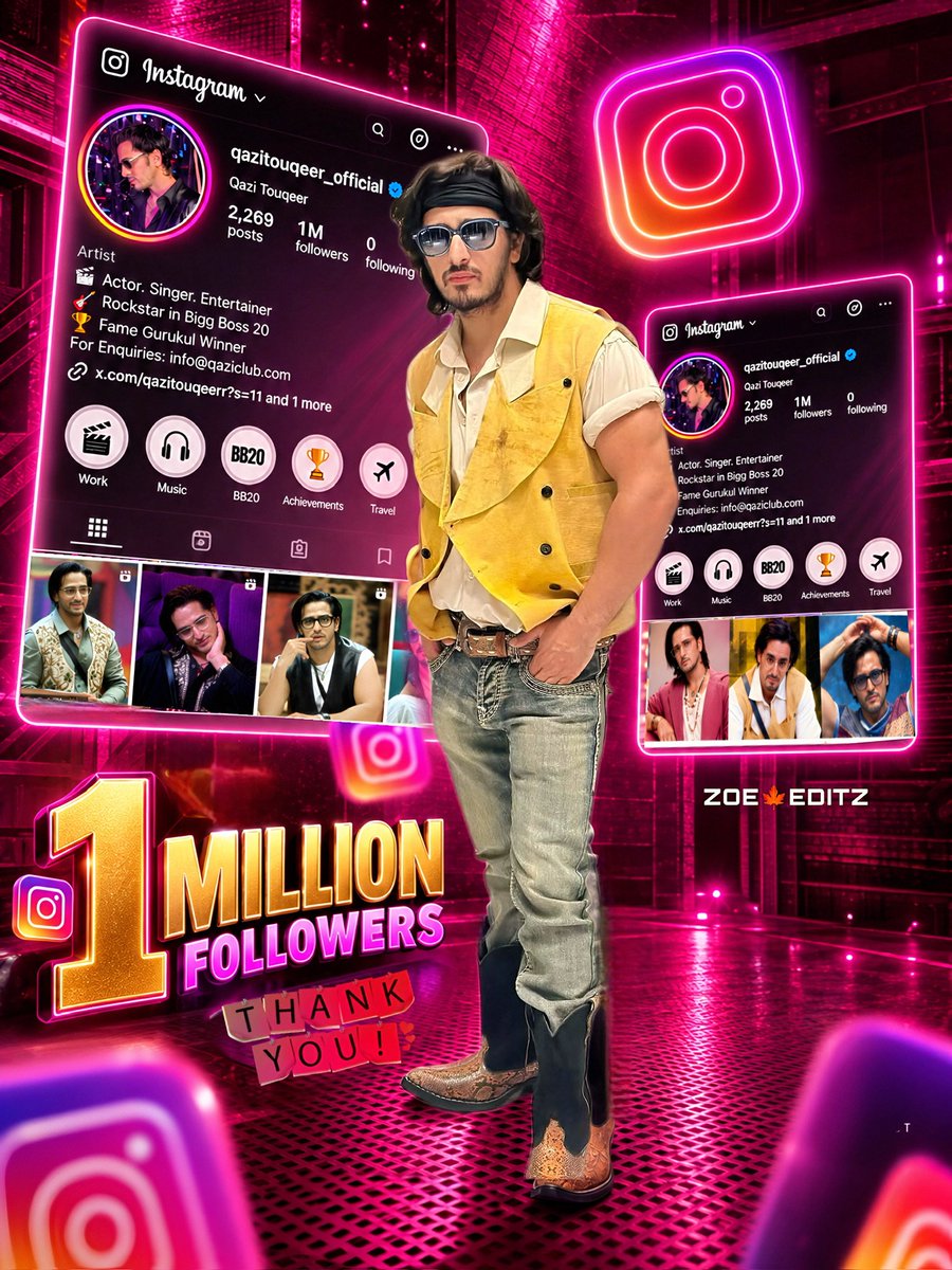 qaziofficialfc's tweet photo. Hit 1 Million followers today, but the grind never stops!  Thank you for the incredible love. Get ready, because the content is only going to get bigger and better from here! 

Thanks to each and every one who participated in this trend and make this successful. 

QAZI HITS 1M ON IG
