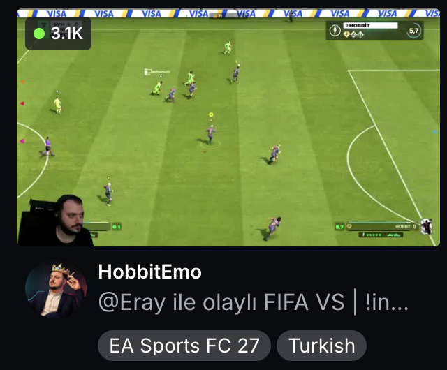 mustafaaa332's tweet photo. Eray hem hobbitle vs atıyor hem cacada kart açıyor hemde minikte pro clubs oynuyo w ERAY https://t.co/yrsNWpMOIl