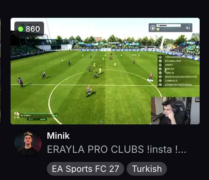 mustafaaa332's tweet photo. Eray hem hobbitle vs atıyor hem cacada kart açıyor hemde minikte pro clubs oynuyo w ERAY https://t.co/yrsNWpMOIl