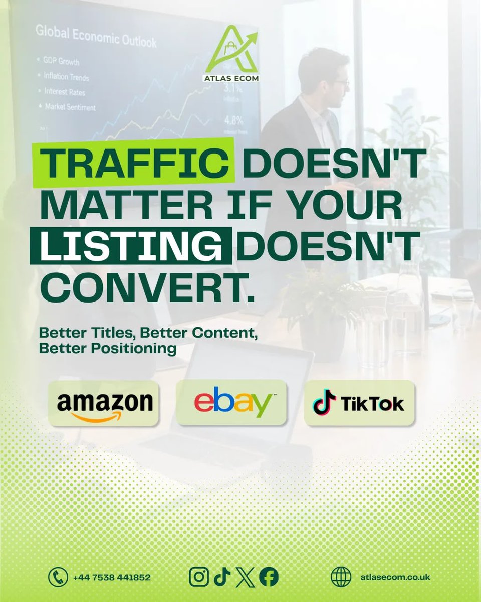 Atlasecomuk's tweet photo. Getting a product online is only the first step.

AtlasEcom review and optimise listings using marketplace and performance data — helping turn visibility into real buying opportunities.

#ListingOptimization #EcommerceMarketing #AmazonSeller #AtlasEcom https://t.co/YEbctKTxjP