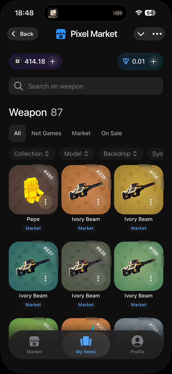 ApexPredatonDCT's tweet photo. @RandomPerson_HQ @MajorDCT I bought this gold Pepe otc yesterday for 170 ton he sent it on pixel market, it was delayed a bit I thought we lost it but it arrived.

I sent mine to you through not games, it should show up on both sides soon. https://t.co/PK4TMCx0cQ