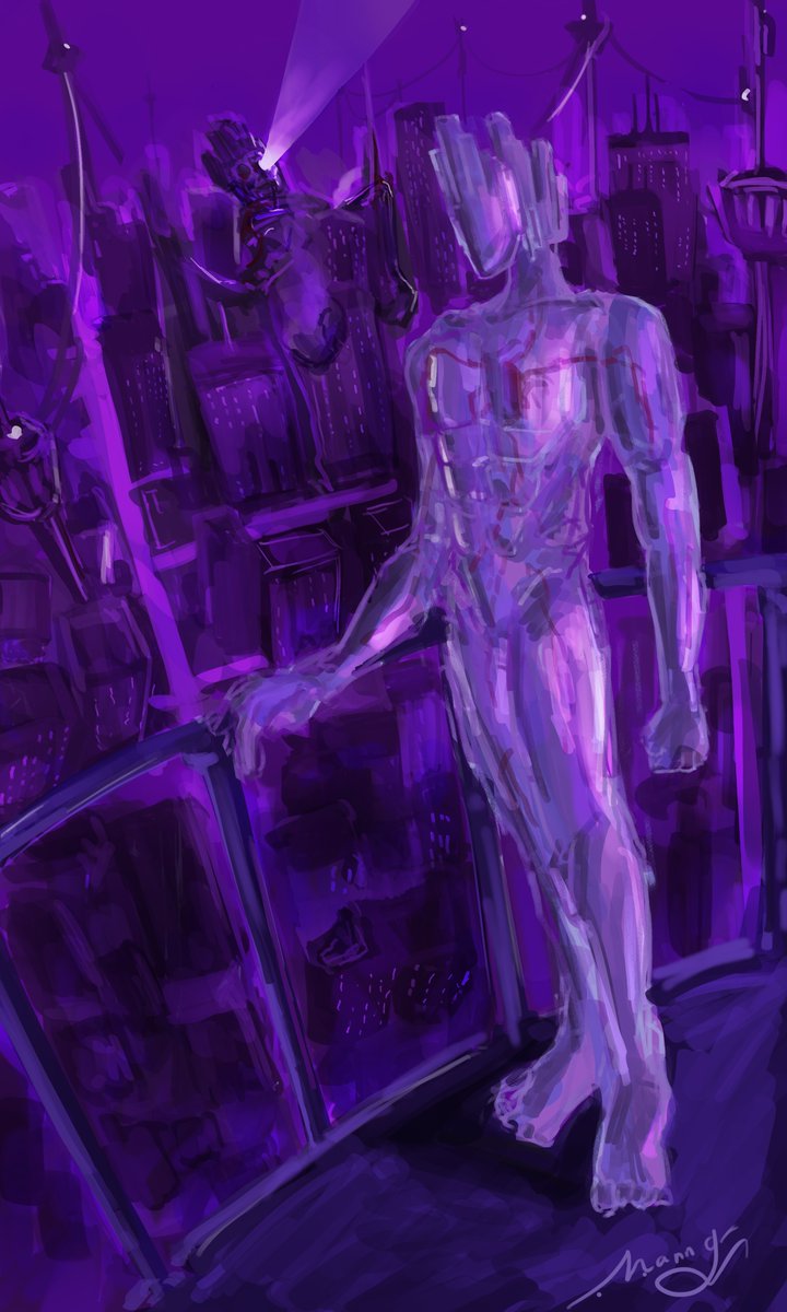Manng__'s tweet photo. after defeating v1, minos realized there is no one left on his beloved city. 

not even a single fly, only his own corpse rotting in grotesque sight.

he fought for nothing. he was only chasing phantom.

#ULTRAKILL #UKART https://t.co/tZPlEzepTk
