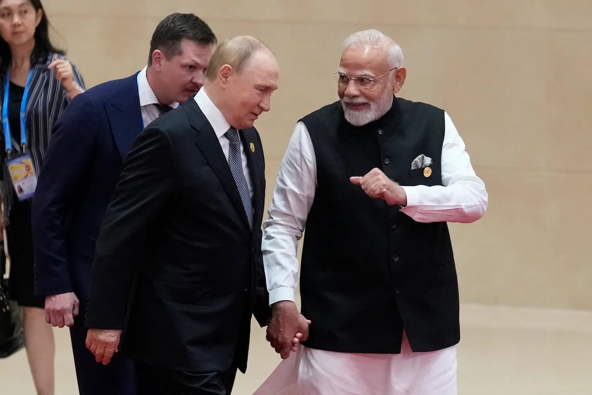 md_deepesh's tweet photo. Putin is the villain.
Zelensky is the hero.
That was the first story.

Now comes the second.

America is moving closer to Russia.
Europe is preparing its citizens for war.

But what if both stories are distractions?
What if the real game is somewhere else?
What if the architects are still outside the frame?

Let me show you what everyone may be missing.

Ukraine is only the battlefield we can see.

The Arctic is the prize we are not watching.

The ice is retreating.
A new maritime highway toward Asia is emerging.

Russia sits across that coastline.

China wants access.
India has started moving assets into this region.

Now imagine Moscow controlling that corridor for decades.

Energy.
Shipping.
Resources.
Asia-Europe trade.
That's Trillions of Dollars.

That's the real war media will never speak.

Listen carefully to the vocabulary around Putin.

Dictator.
Fascist.
Aggressor.

The man who must eventually disappear.

Turn the entire Geopolitical story into one man's morality.

Because the real prize is to balkanize Russia itself.
And control next 100 years of Trade.

Now look south and west.

Ukraine bleeds Russia.
NATO expands.
Europe rearms.

Sanctions squeeze Moscow.
Squeeze India.
Squeeze China.

America keeps supplying weapons.
Russia keeps looking west.

Geopolitics rarely fights over today's battlefield.
It fights over tomorrow's map.

Ukraine is the war.
Putin is the villain the story requires.

And the Arctic is the board nobody is supposed to notice yet.

And that is why India will not betray Russia.

India moves quietly.
India moves strategically.

Pressure may rise.
Threats may come.

But when national interest and old strategic trust are at stake, India does not bend easily.