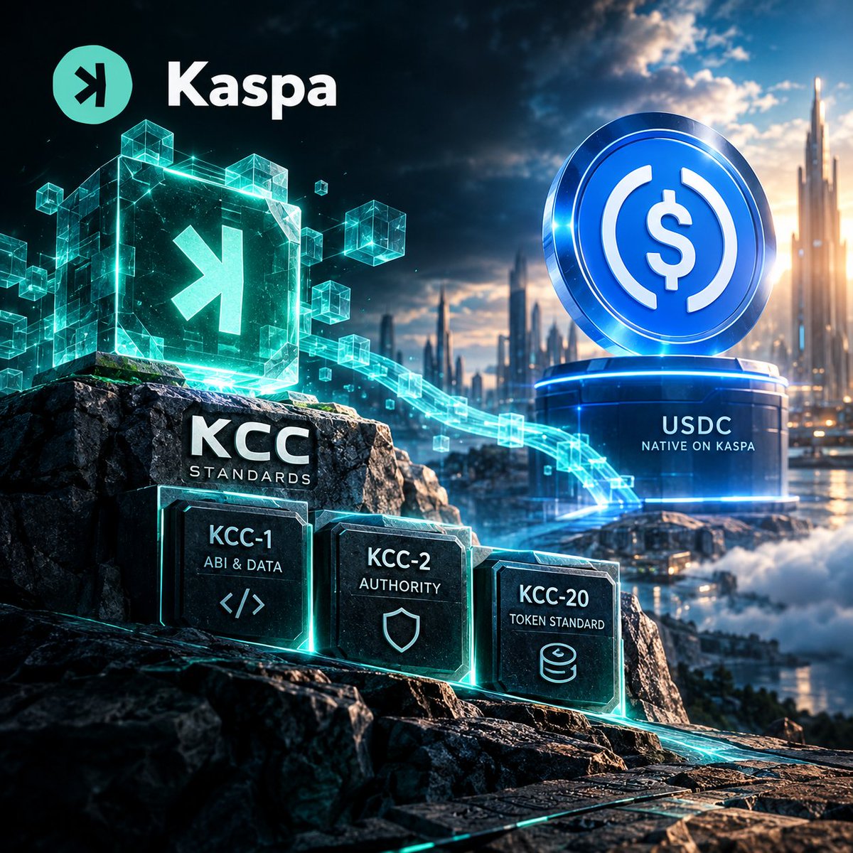 _BlacKAS's tweet photo. There is still no official native USDC from Circle on Kaspa. Not because things are “stuck.”

First the network has to learn how to read tokens on L1 the same way.
That is what KCC is.

A breakdown of the core developer’s reply. https://t.co/ihHGbDjuje