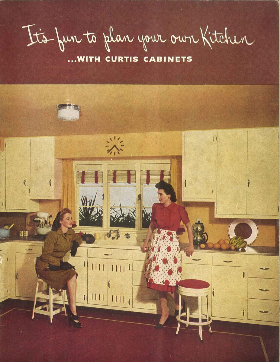 VintageMags's tweet photo. It's Fun To Plan Your Own Kitchen With Curtis Cabinets 1949. https://t.co/ck8UsUzGPl