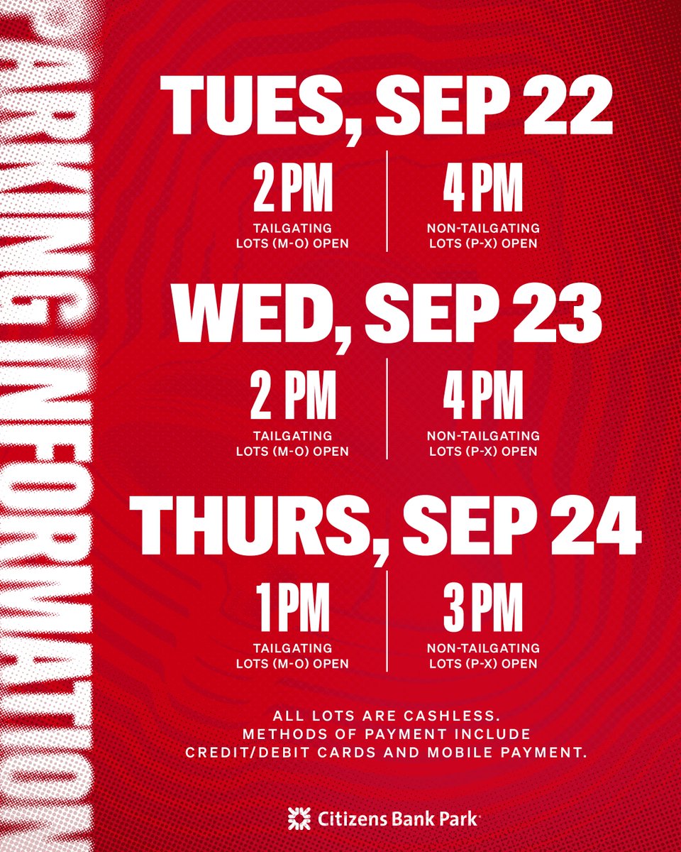 PhilliesCBP's tweet photo. The final homestand of the season is here!

Ballpark Buzz: https://t.co/qM2b5CBasb https://t.co/2YBx4gCKlT