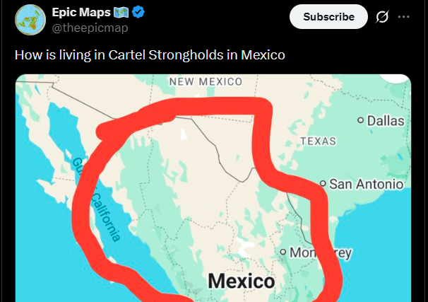 Manuel_Ibarra's tweet photo. Ayer, la administración de Trump activó a sus bots de la India para sembrar la idea de que el territorio de México está dominado por "fortalezas del cártel". Hoy, curiosamente, Trump despotrica contra "los cárteles terroristas", en la ONU.

Puras campañitas de propaganda. https://t.co/ghdTMZvQ8v