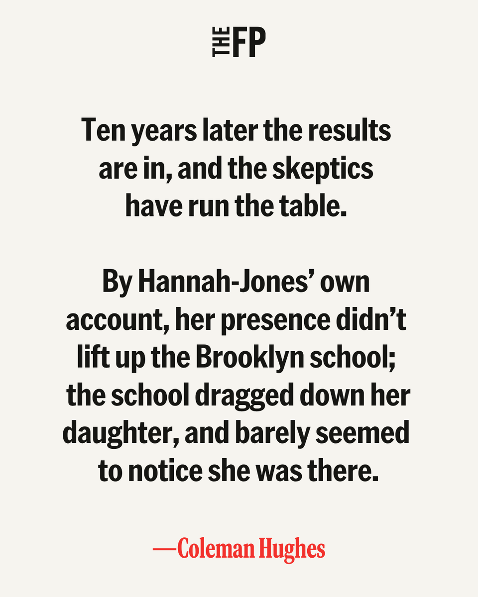 TheFP's tweet photo. Nikole Hannah-Jones, the creator of the 1619 Project, sent her young daughter to a struggling public school, convinced that upper-middle-class parents could lift it up, writes @coldxman.

Read Coleman’s full piece here: https://t.co/cIusqL4CHy https://t.co/i4gYtRHlDK