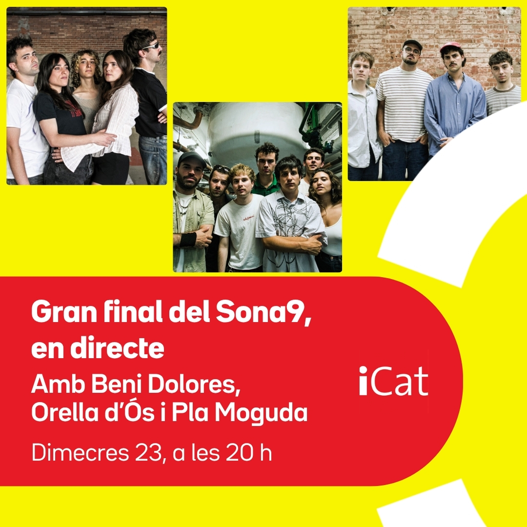3CatCultura's tweet photo. El rock i les guitarres prenen la final del Sona9. Beni Dolores, Orella d'Ós i Pla Moguda es disputen dimecres, a la plaça Catalunya, a Barcelona, el títol de millor proposta emergent en català. En directe a #iCat a partir de les 20 h https://t.co/7HpreCLPzv https://t.co/AWJJVZyQDu