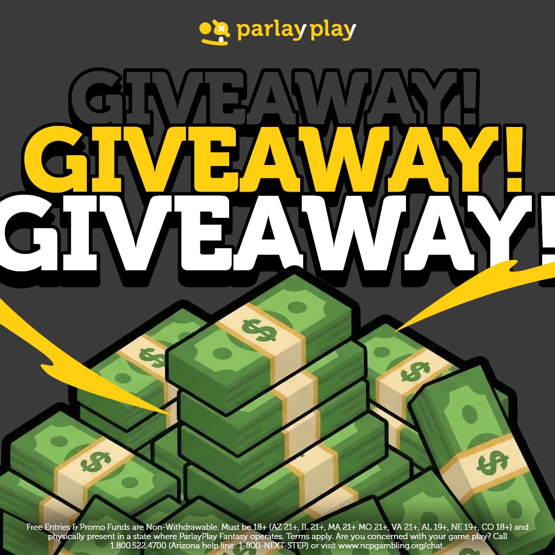 parlay_play's tweet photo. 🚨 GIVEAWAY 🚨
10 winners! $10 Free Entry each! Let's run it 🔥

To Enter:
✅ Follow us
✅ Like &amp; Repost
✅ Comment your ParlayPlay username
🌟 Extra points if you follow our IG (parlayplay_) https://t.co/X4CcoND4JO