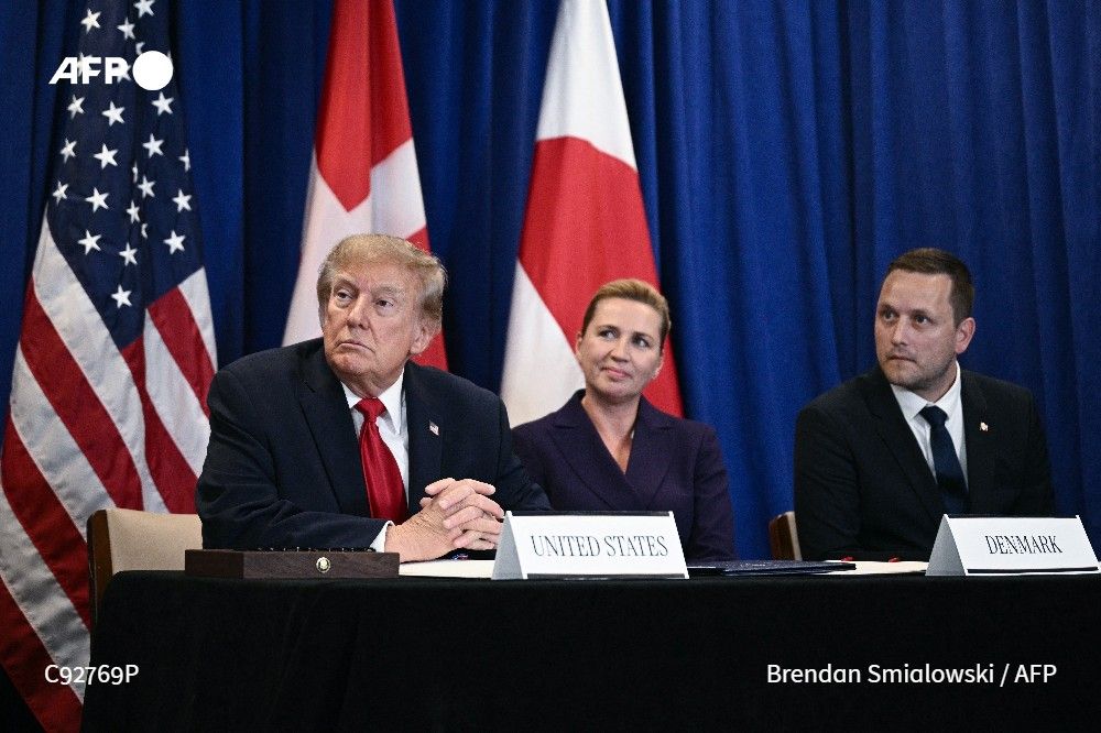 US President Donald Trump (L), Denmark's Prime Minister Mette Frederiksen (C) and Greenland's Prime Minister Jens-Frederik Nielsen during an event to sign a trilateral security deal on the sidelines of the 81st UN General Assembly in New York, on September 22, 2026