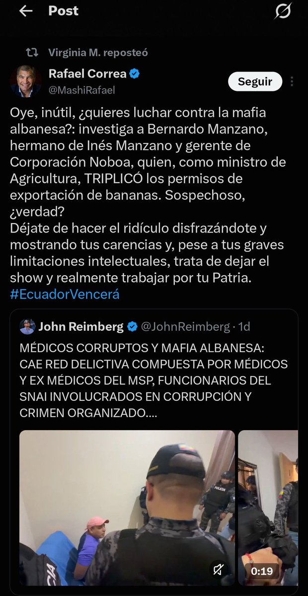 tamytamc's tweet photo. Resulta q ahora te sapean todo @MashiRafael, pero cuando eras presidente, según tú; no hacías, ni sabías nada. Hubo corrupción desde con el agua q comprabas para tomar, hasta una refinería invisible
¿Eras el más cojudo o el más corrupto? para mi; eres ambos

¡QUÉ SER TAN NEFASTO! https://t.co/zNWZTrVVSm