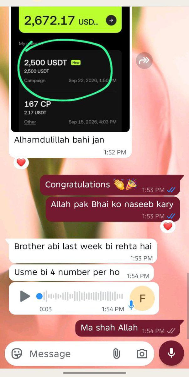 dksmacademy786's tweet photo. یعنی تقریباً 7 لاکھ 10 ہزار روپے 😳🔥
پچھلے دنوں OKX کی آفر کی ویڈیو بنائی، اس بھائی نے دیکھی، معلومات لی اور کام شروع کردیا۔
آج الحمدللہ 2500$ کا Reward جیت لیا۔ ❤️
کام فری تھا، بس عقل، محنت اور consistency چاہیے تھی۔
Online کام ہوتا ہے، بس ہمت نہ ہارو۔ 🔥 https://t.co/notSNpGuwS