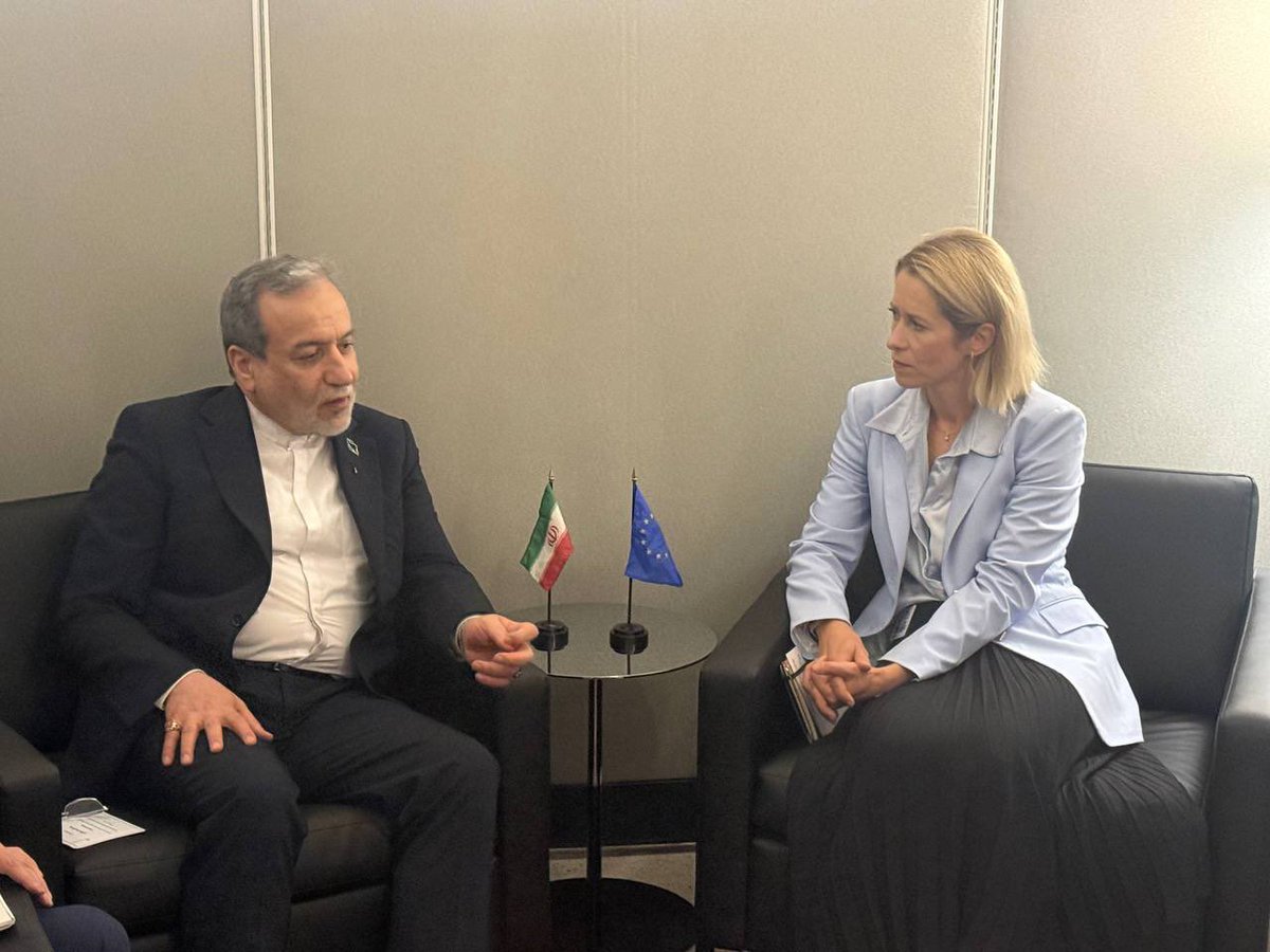 Osint613's tweet photo. Iran’s foreign minister meets with EU chief Kaja Kallas on the sidelines of the U.N. General Assembly. https://t.co/2m2UTkG9NR